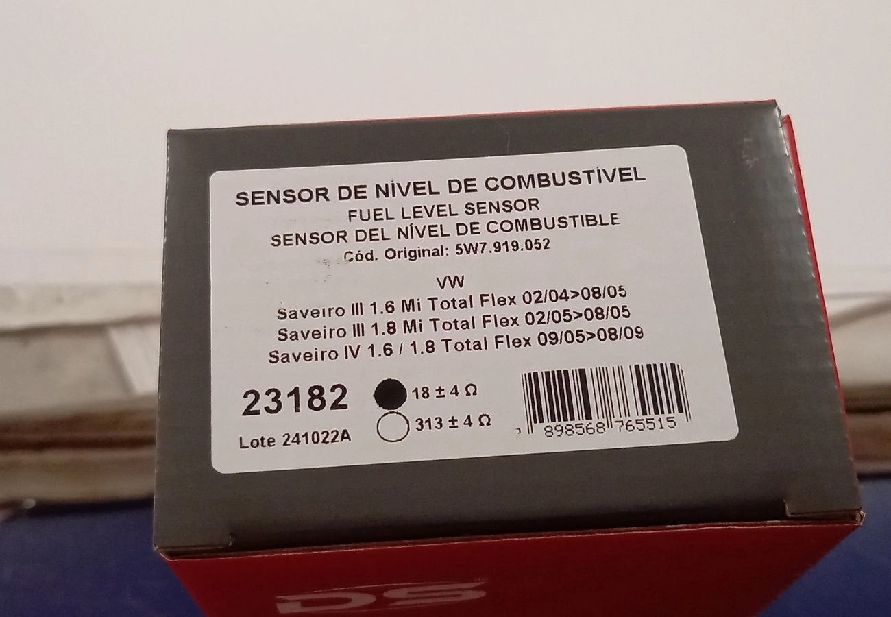 SENSOR/BOIA DE NÍVEL COMBUSTÍVEL VW SAVEIRO 1.6/1.8 2005/2009 G3 - SAVEIRO 1.6/1.8 2004/2008 G4