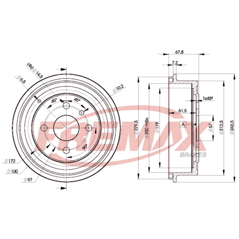 TAMBOR FREIO TRASEIRO GM CHEVETTE 82/ MONZA/ASTRA /98 PICK UP CORSA