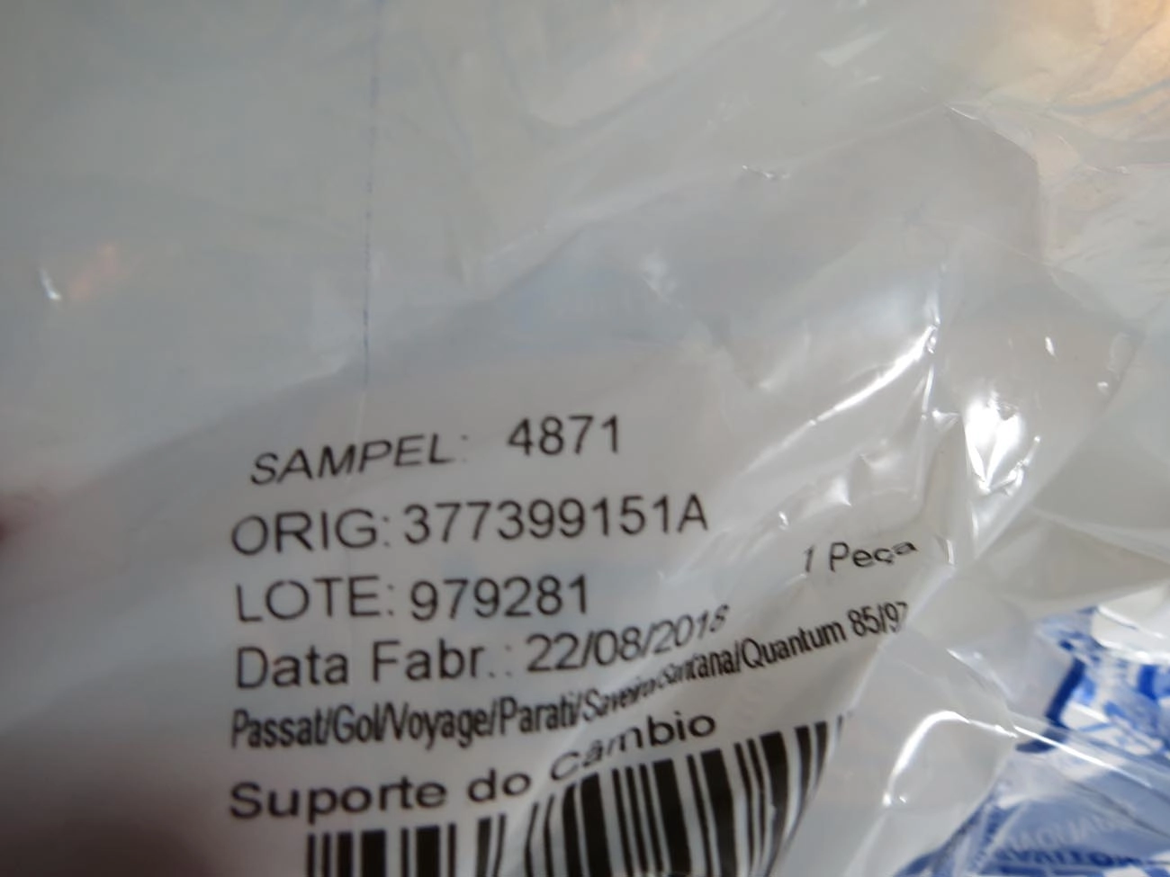COXIM DO CAMBIO VW GOL/VOYAGE/PARATI/SAVEIRO/SANTANA 85/ G1/2/3/4 - EXCETO AP 2.0 16V E G5