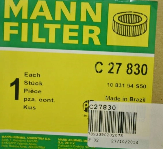 FILTRO AR VW 13.180/13.190/15.180/17.210/17.300/17.310/18.310/13.310/24.200/26.300/40.300 - 2000/