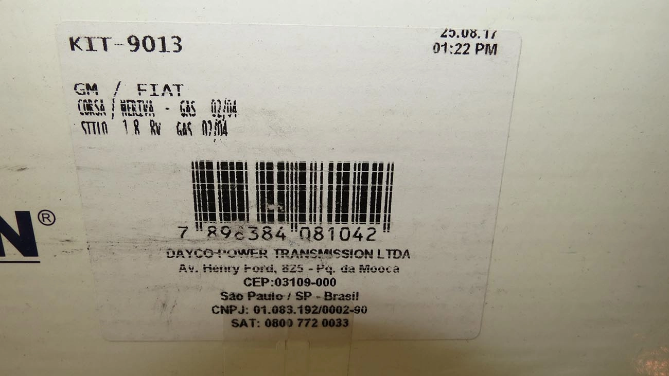 KIT CORREIA COMANDO GM CORSA/MERIVA/MONTANA 1.8 8V - 02/04 - FIAT STILO 1.8 8V 02/04