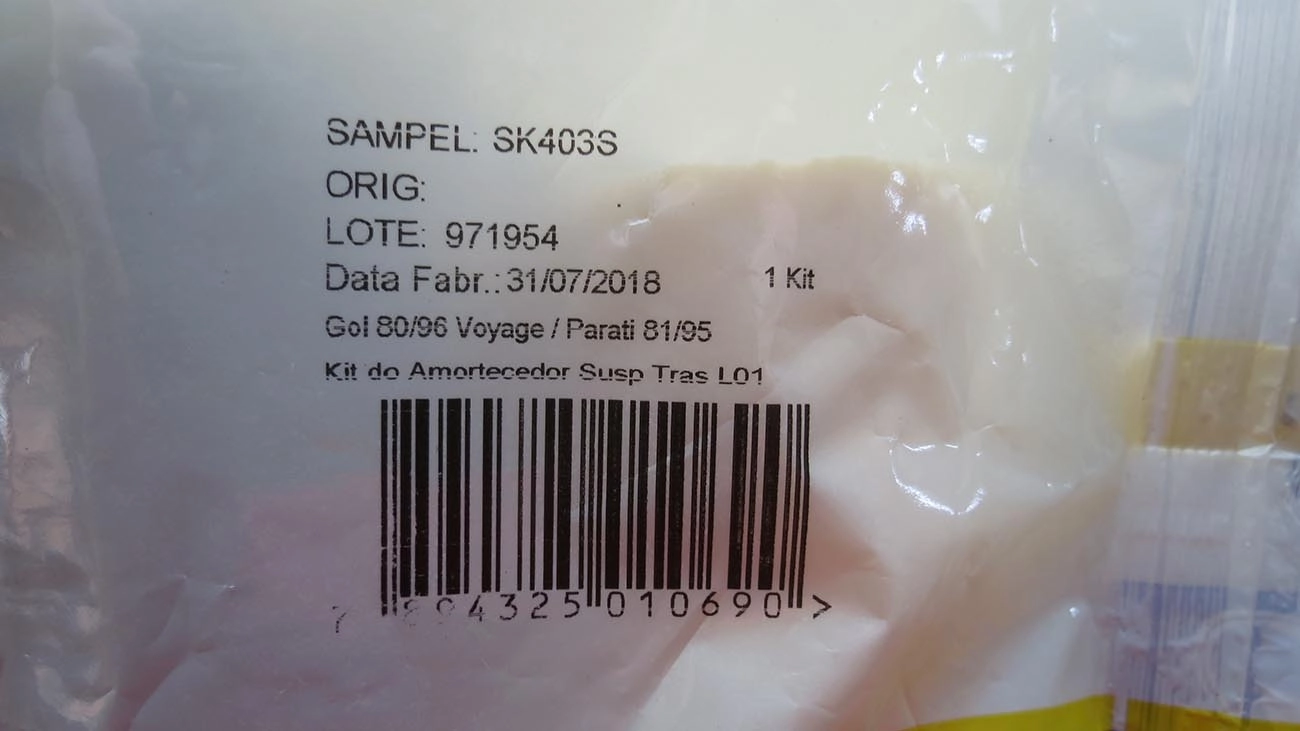 KIT AMORTECEDOR TRASEIRO VW GOL/VOYAGE/PARATI /94 - BATENTE E COIFA
