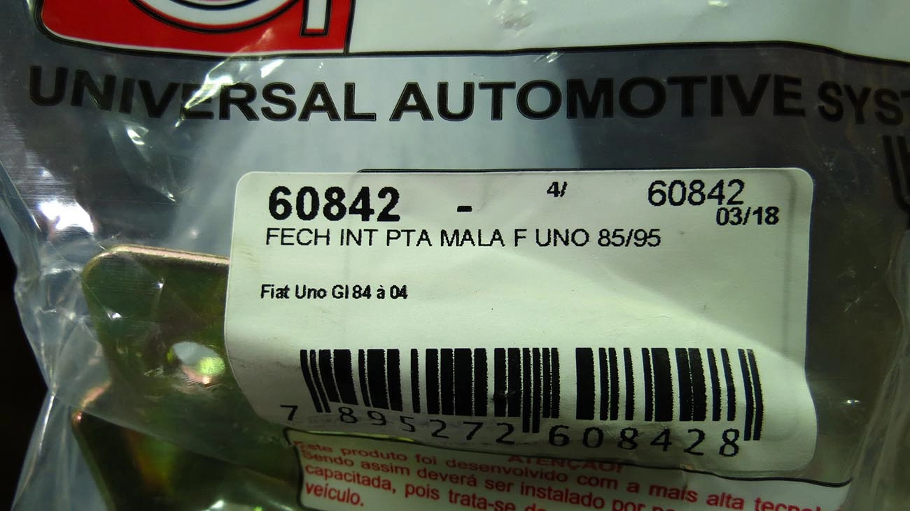 FECHADURA PORTA MALAS FIAT UNO /95 - FECHADURA