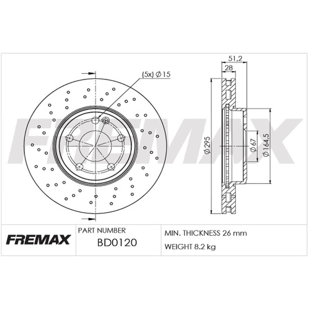 DISCO FREIO DIANTEIRO VENTILADO 295MM MB CLASSE A GLA CLASS/CLASSE B VW PASSAT VARIANT