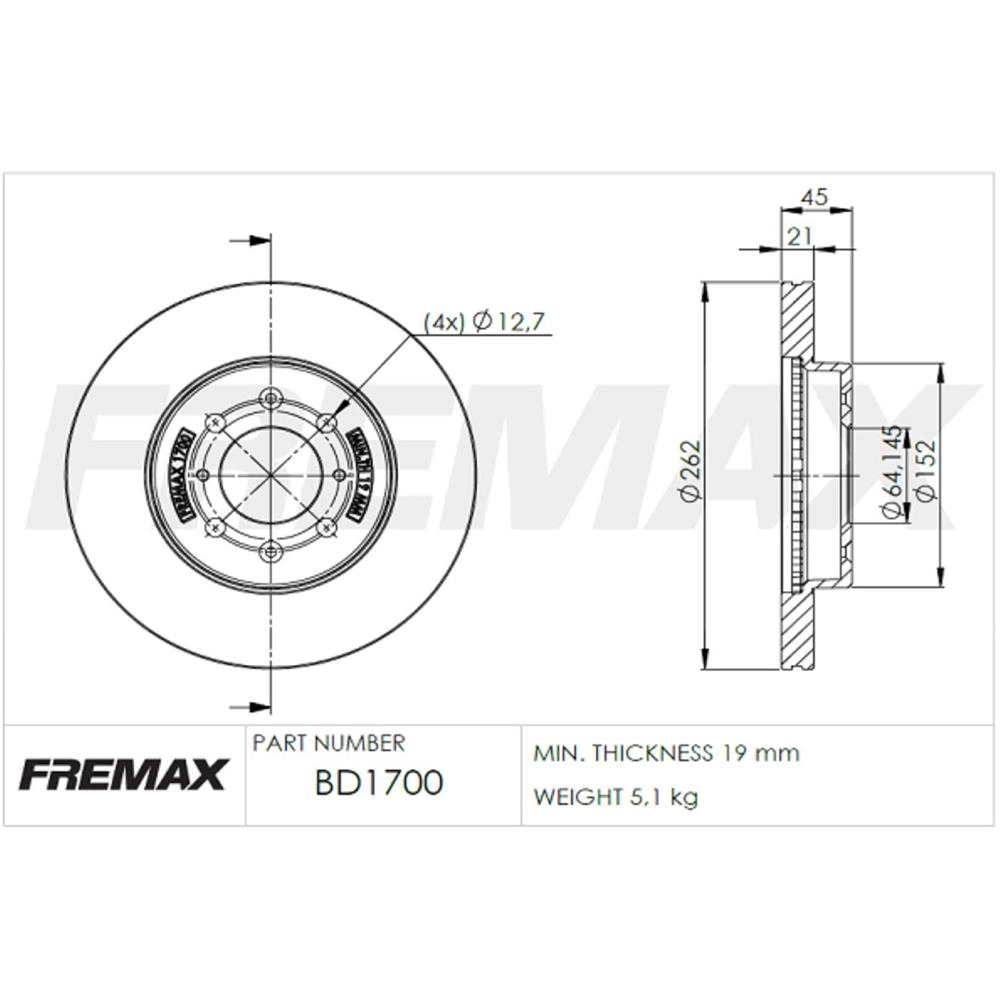 DISCO FREIO DIANTEIRO VENTILADO 262MM HONDA CIVIC 1.5 1.7 91/06 CITY 09/14 FIT 08/14