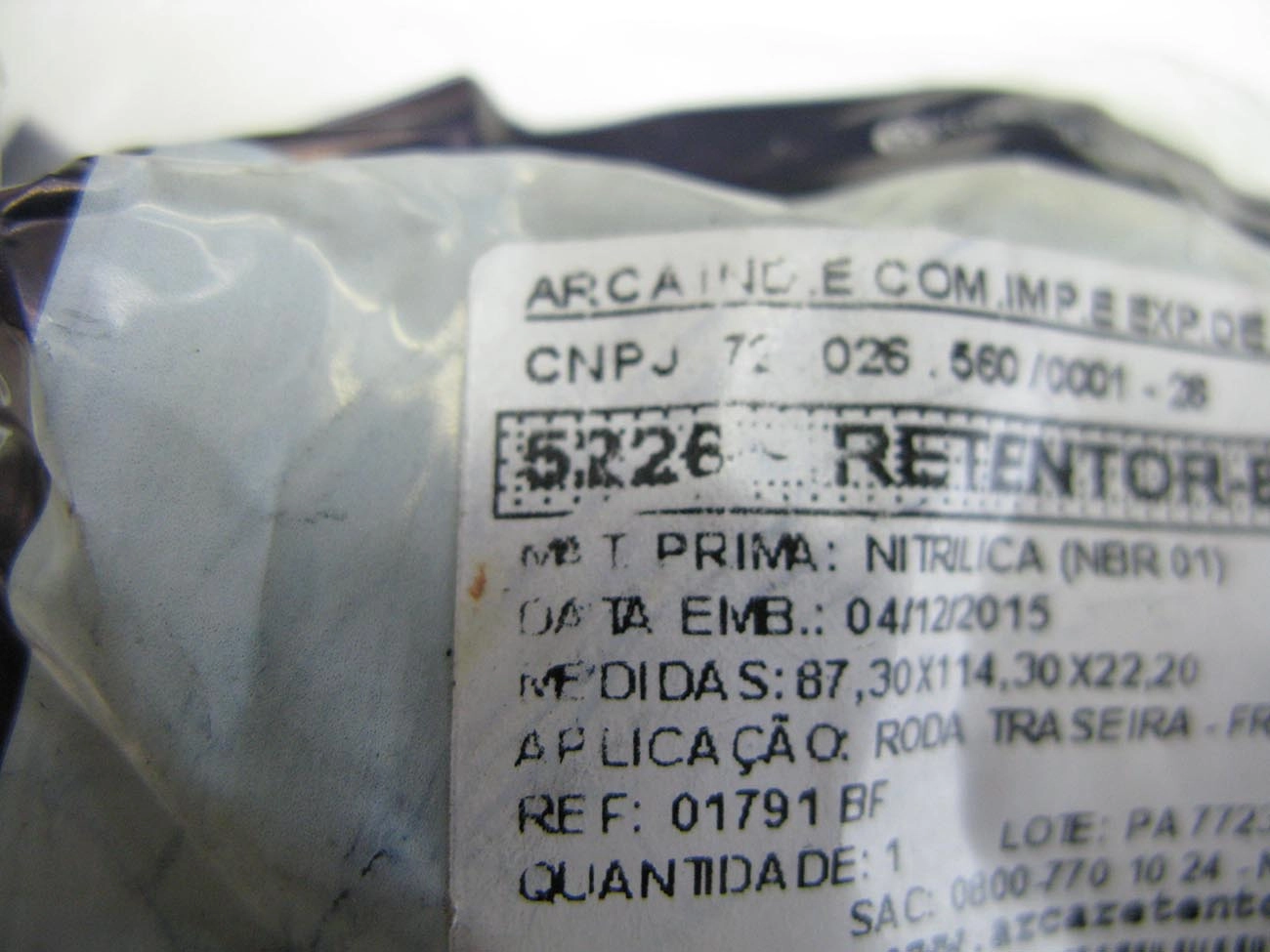 RETENTOR CUBO RODA TRASEIRO/FREIO 87,30X114,30X22,20MM TRASEIRA CBT 1000/1020/1065/1090/1105