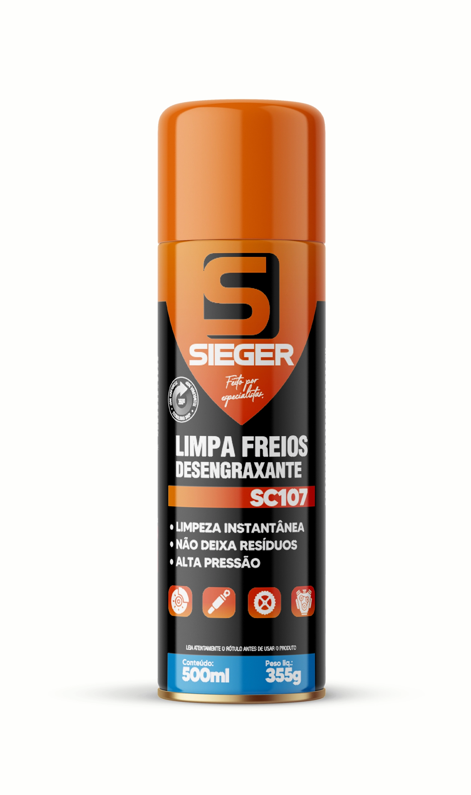 SC107 LIMPA FREIOS DESENGRAXANTE - SPRAY 500ML - SIEGER