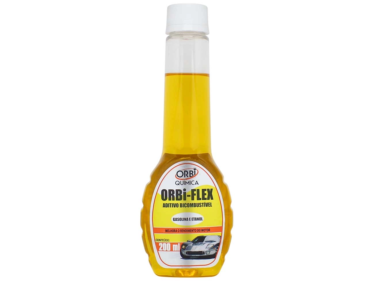 ORBI ADITIVO COMBUSTÍVEL FLEX - AMARELO 200ML - POTENCIADOR PARA MELHORAR O DESEMPENHO