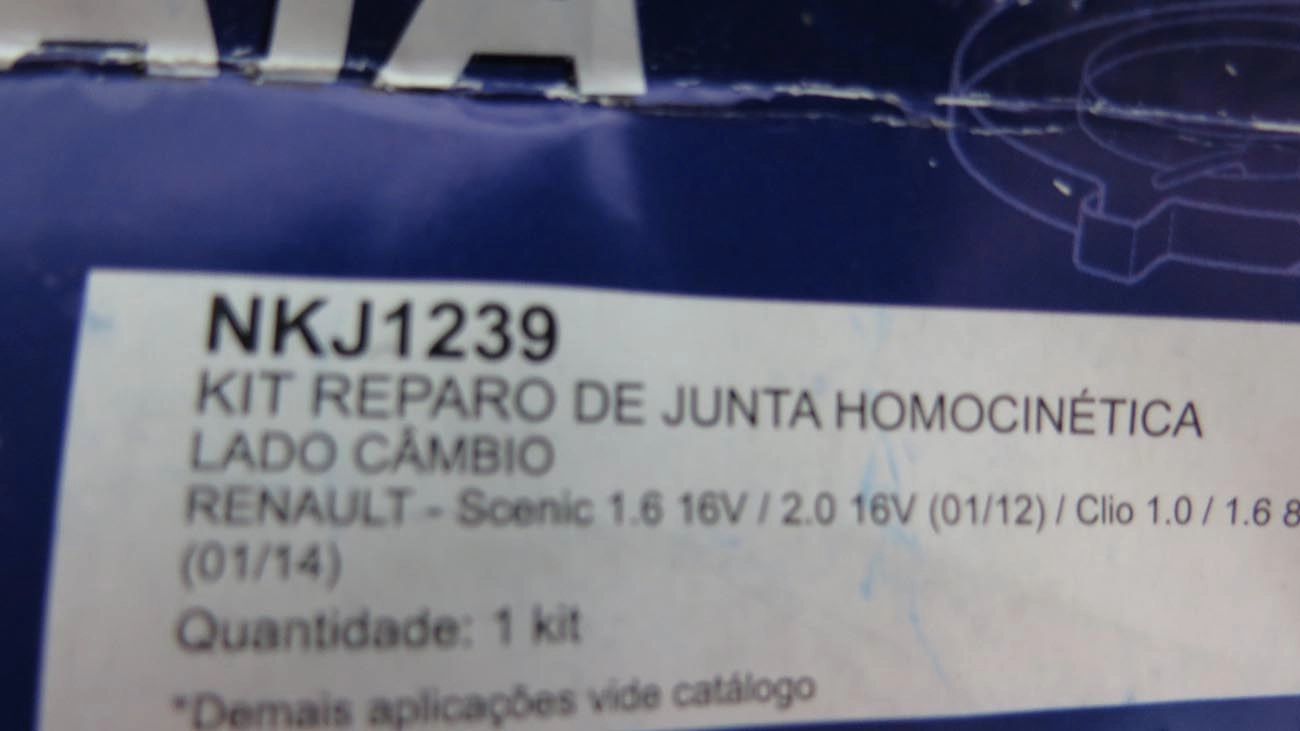 KIT REPARO HOMOCINÉTICA CÂMBIO ESQUERDO COM ROLAMENTO/FLANGE RENAULT CLIO/SCENIC 1.0/1.6