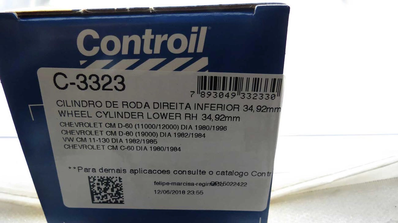 CILINDRO RODA FREIO DIANTEIRO LADO DIREITO INFERIOR DIANTEIRA DIREITA GM A/C/D-60/80/11000/19000 VW 11.130 82/85 1-3/8