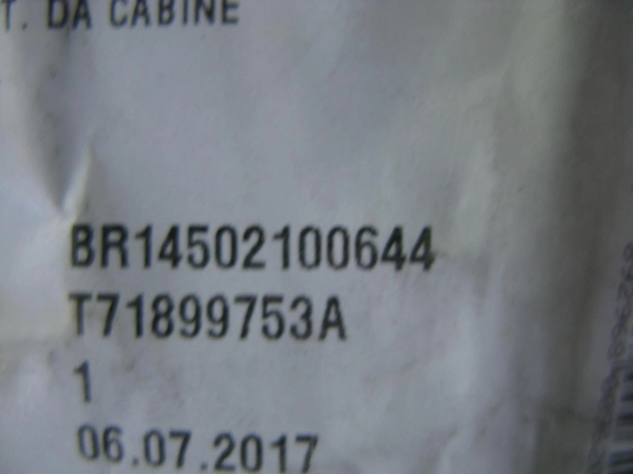 COXIM SUPERIOR DIANTEIRO CABINE FORD F-1000