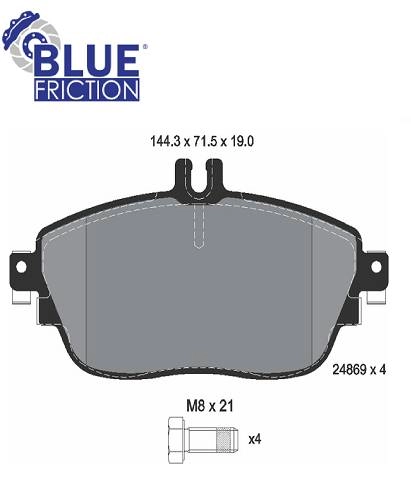 PASTILHA DE FREIO DIANTEIRA MB CLASSE B 180/B 200 2012/  - GLA200/GLA250/ 2015/