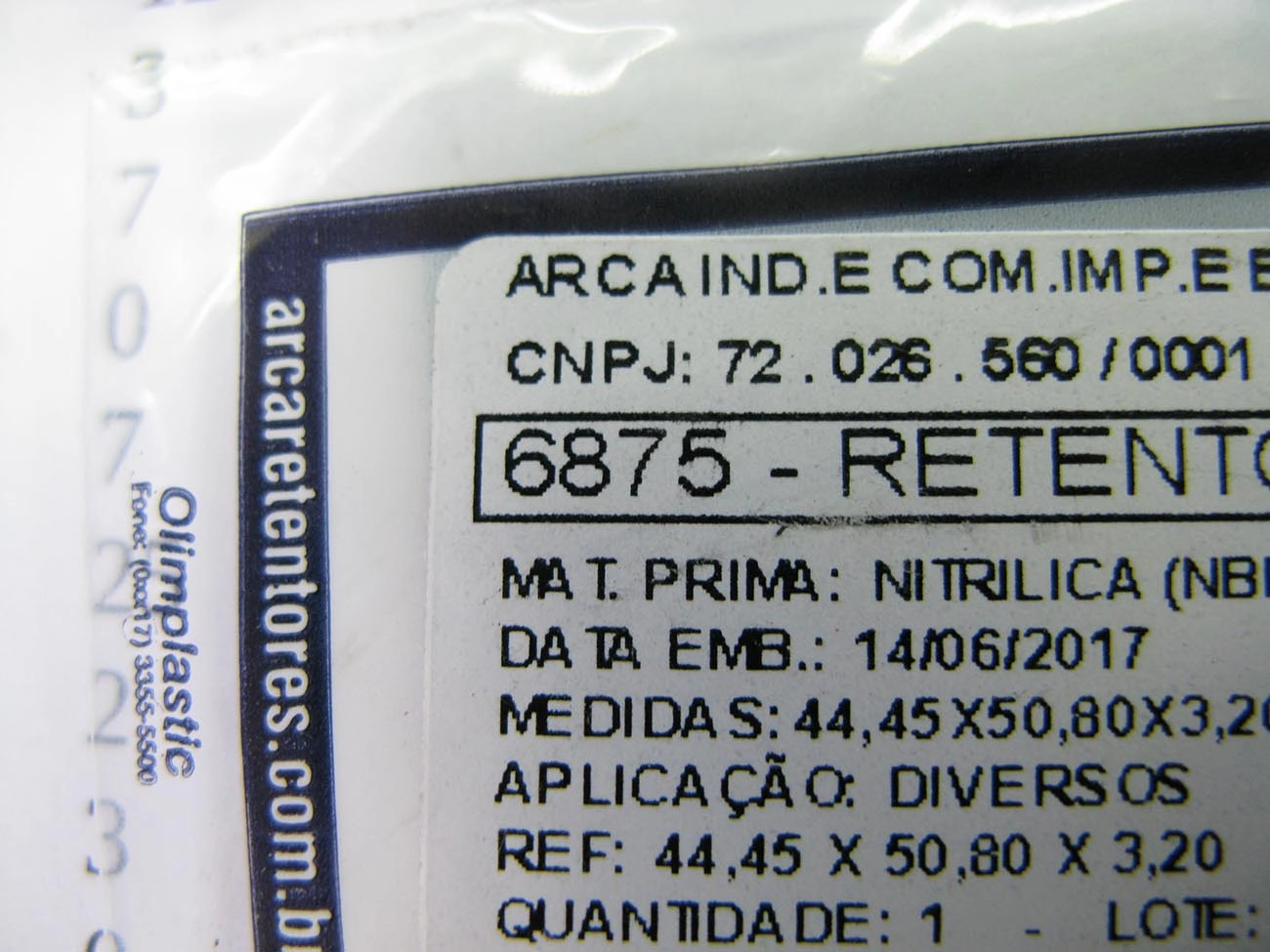 RETENTOR LINHA INDUSTRIAL - 44.45X50.80X3.20MM