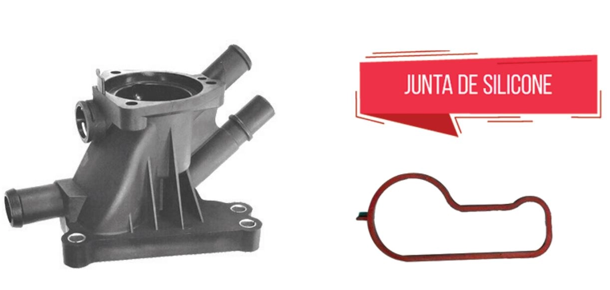 CARCACA VALVULA TERMOSTATICA FORD KA 1.0 12V 14/ FLEX - MOTOR 3 CILINDROS - SEM FLANGE DA VALVULA