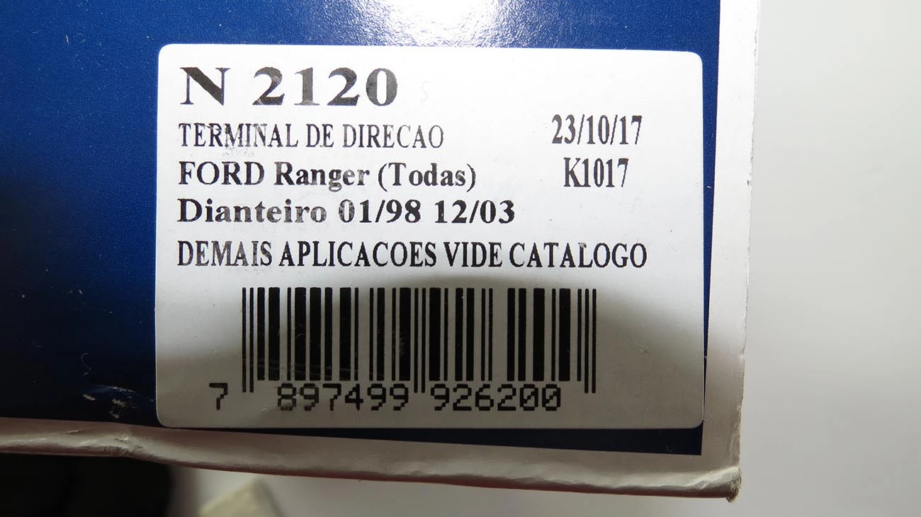 TERMINAL DIREÇÃO DIREITO/ESQUERDO LD/LE FORD RANGER 1998/2012 TODOS
