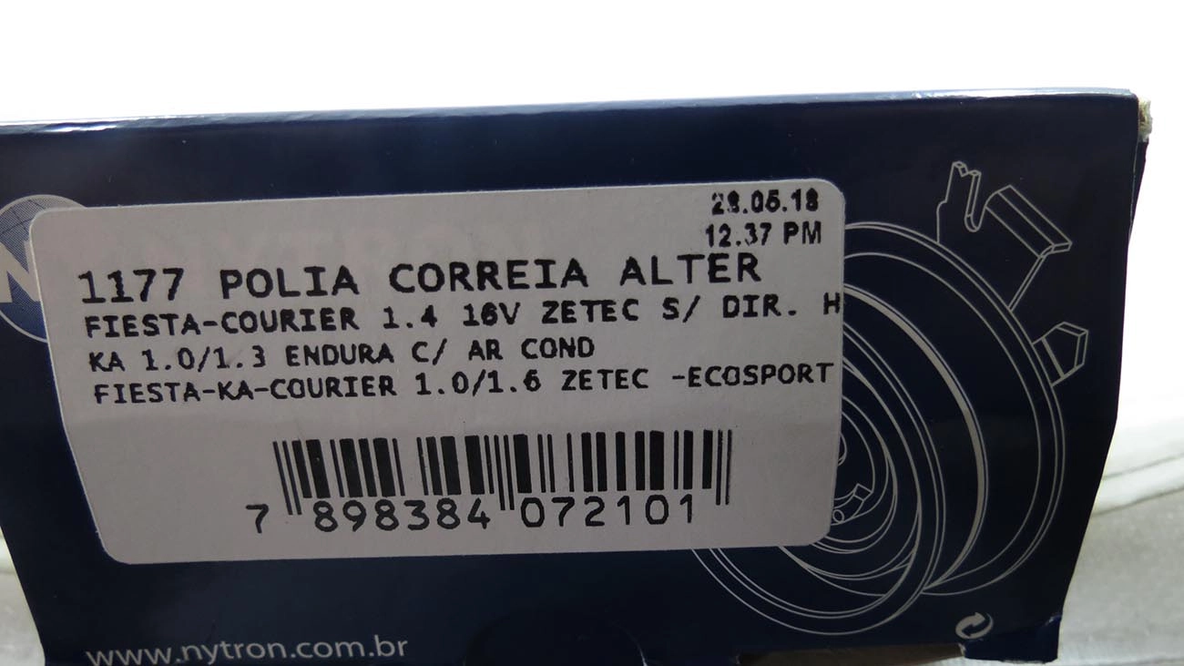POLIA CORREIA ALTERNADOR FORD FIESTA/KA/COURIER C/ACD - FIESTA 1.4 S/DH - ECOSPORT 1.6 - 70X25MM