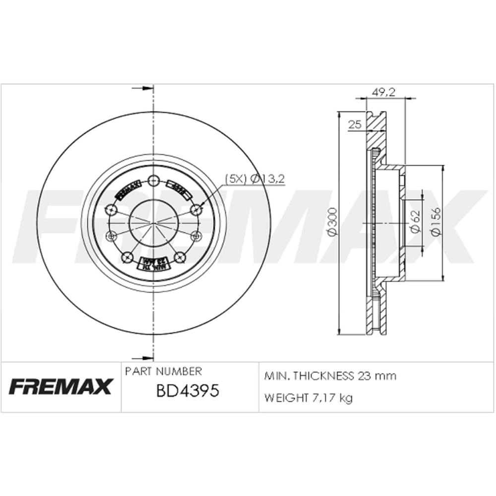 DISCO FREIO DIANTEIRO VENTILADO 300MM CHERY TIGGO 2.0 2009/2015