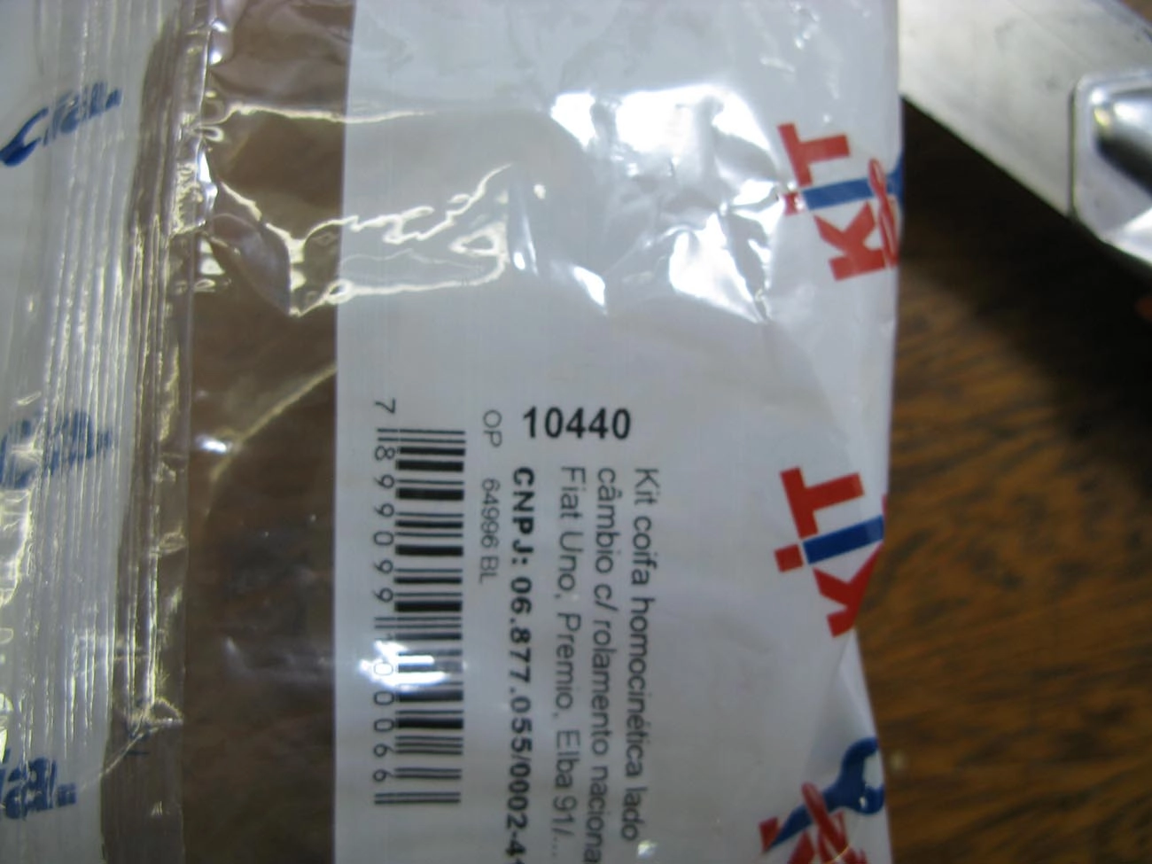 KIT REPARO COIFA HOMOCINÉTICA LADO CÂMBIO COM ROLAMENTO NACIONAL 23MM FIAT UNO/PREMIO/ELBA/FIORINO 91/95