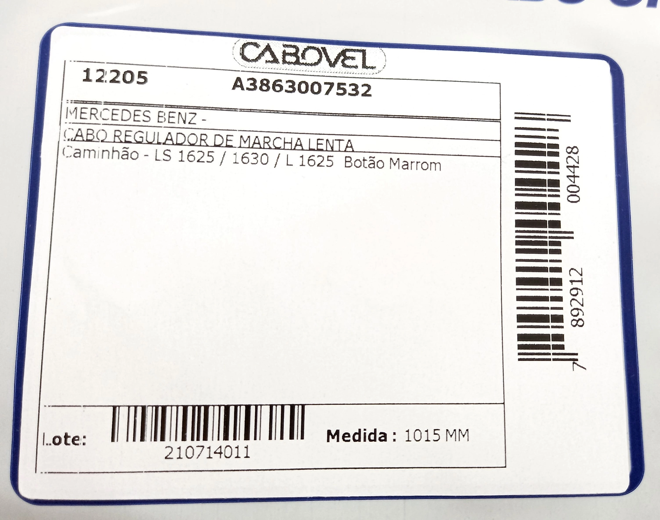 CABO LENTA MB LS 1625/1630/L 1625 - BOTAO MARROM 1015MM