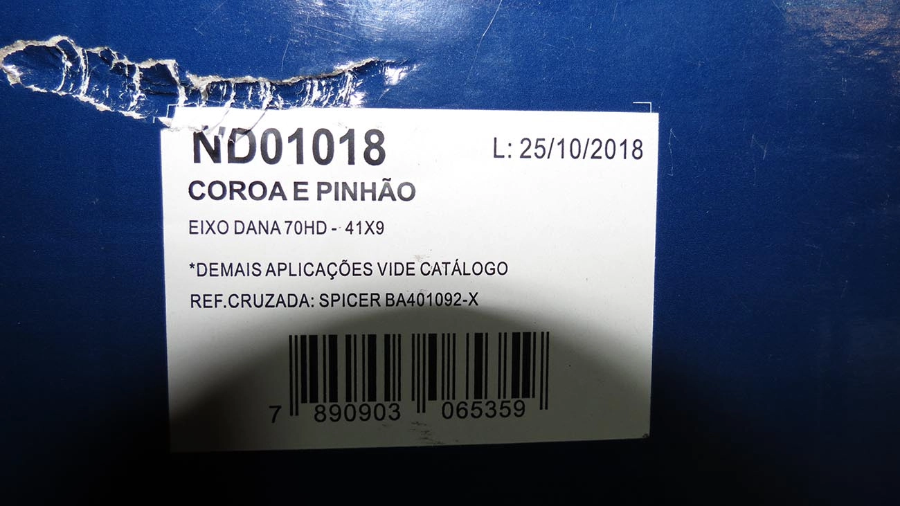 COROA E PINHAO 9X41 AGRALE 7000 89/97 - FORD F-4000 /96 - VW 6.80/6.90/7.90 - DANA 70HD
