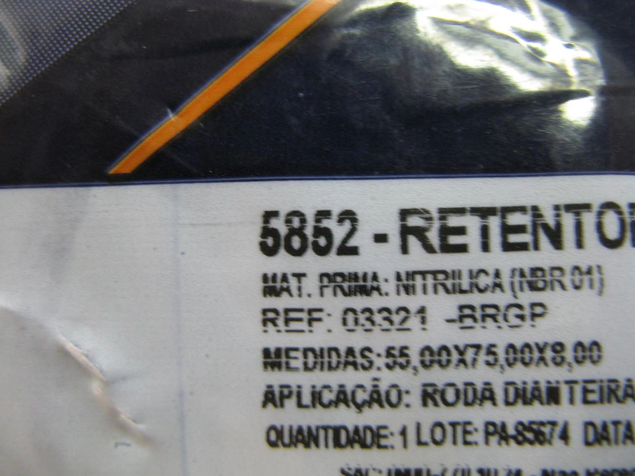 RETENTOR CUBO RODA DIANTEIRA MB SPRINTER 310/312 DIANTEIRO 55X75X8MM