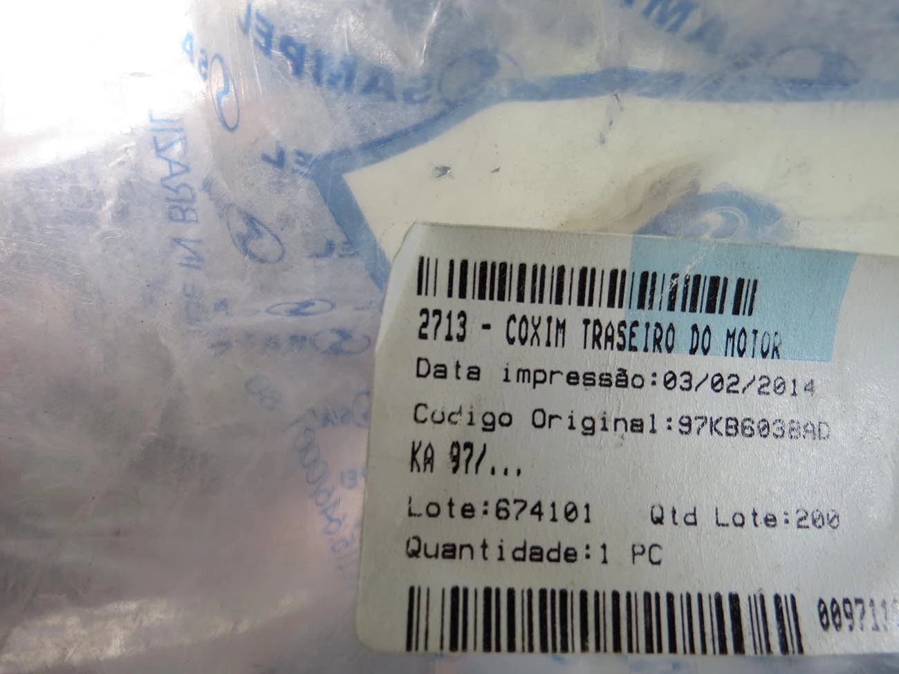 COXIM MOTOR TRASEIRO DIREITO FORD KA 97/99 - MOTOR ENDURA