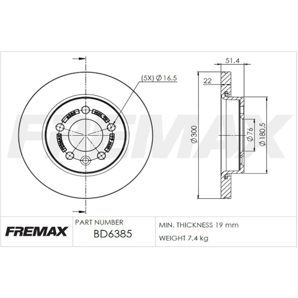 DISCO FREIO TRASEIRO VENTILADO 300MM VW AMAROK 3.0 2017/