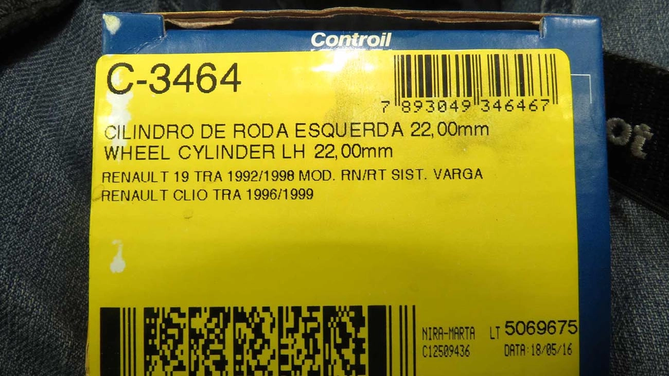 CILINDRO RODA TRASEIRA ESQUERDA RENAULT CLIO 96/99 - 19 92/98 - 22MM - VARGA