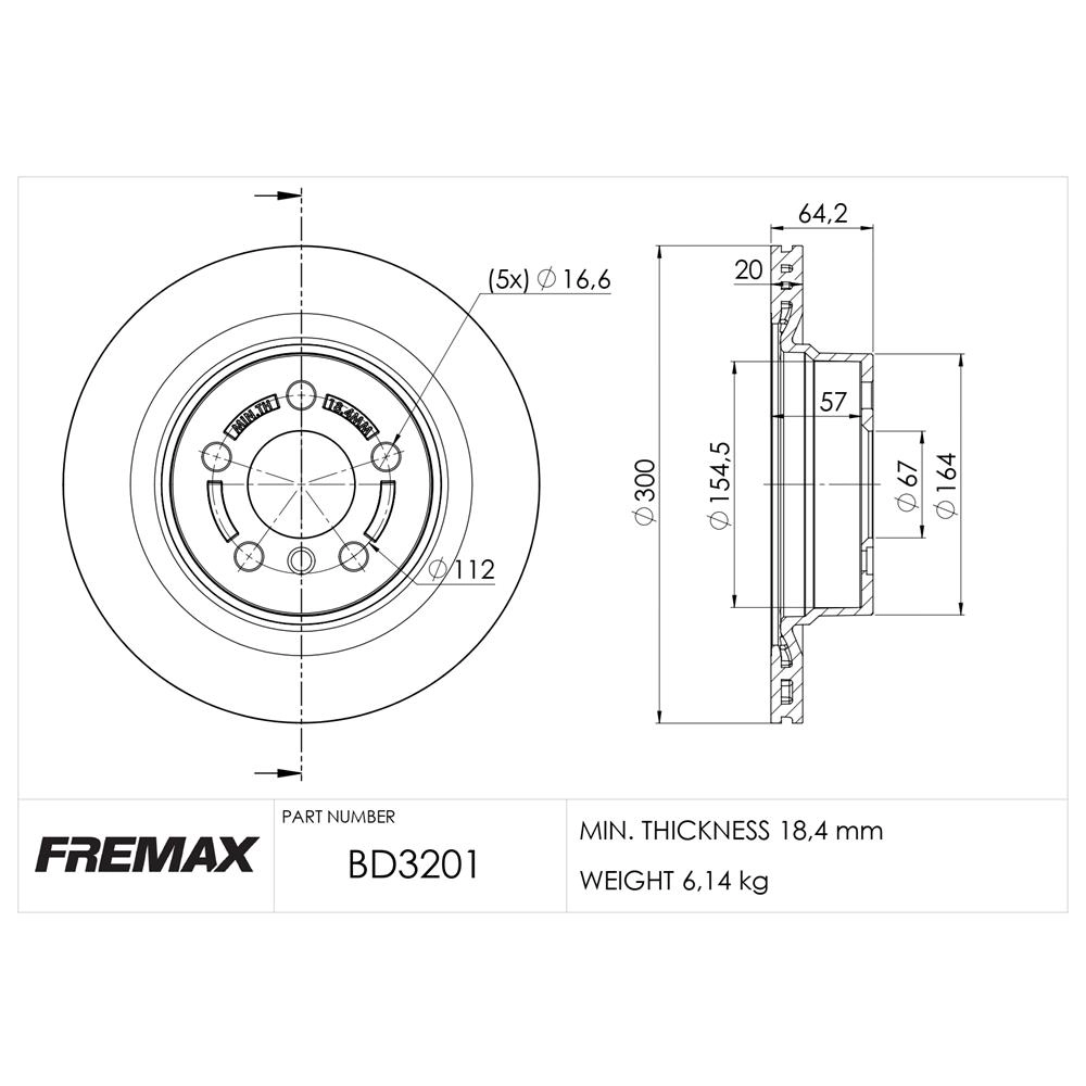 DISCO FREIO TRASEIRO VENTILADO 300MM BMW SERIE 3 320I 05/13 19/22 330