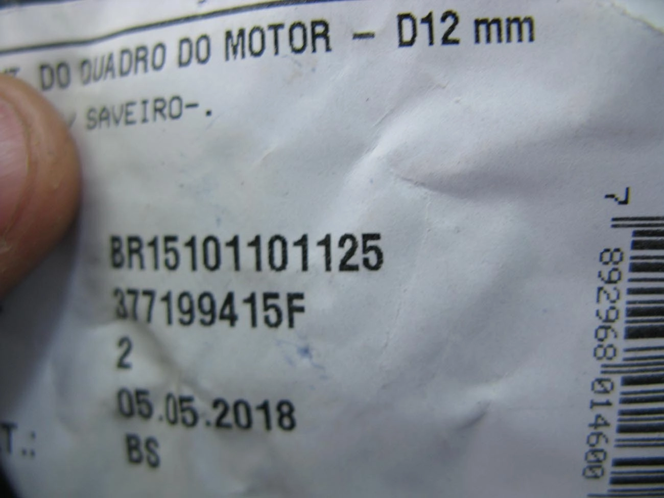 BUCHA DIANTEIRA QUADRO MOTOR 12 MM SUSPENSAO VW GOL/PARATI/SAVEIRO 97/ 12MM D