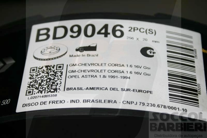 DISCO FREIO DIANTEIRO VENTILADO 256MM CORSA 1.6 GSI 16V 96/98 GL 96/00 WIND 96/02 TIGRA