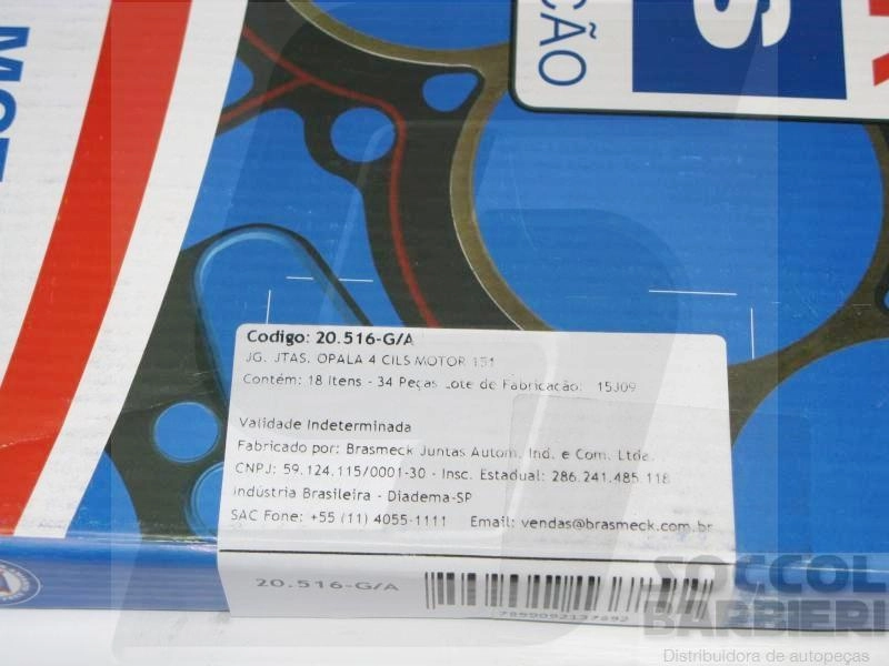 JOGO JUNTAS MOTOR GM OPALA/CARAVAN 74/ - C-10 76/ - 4 CILINDROS MOTOR 151