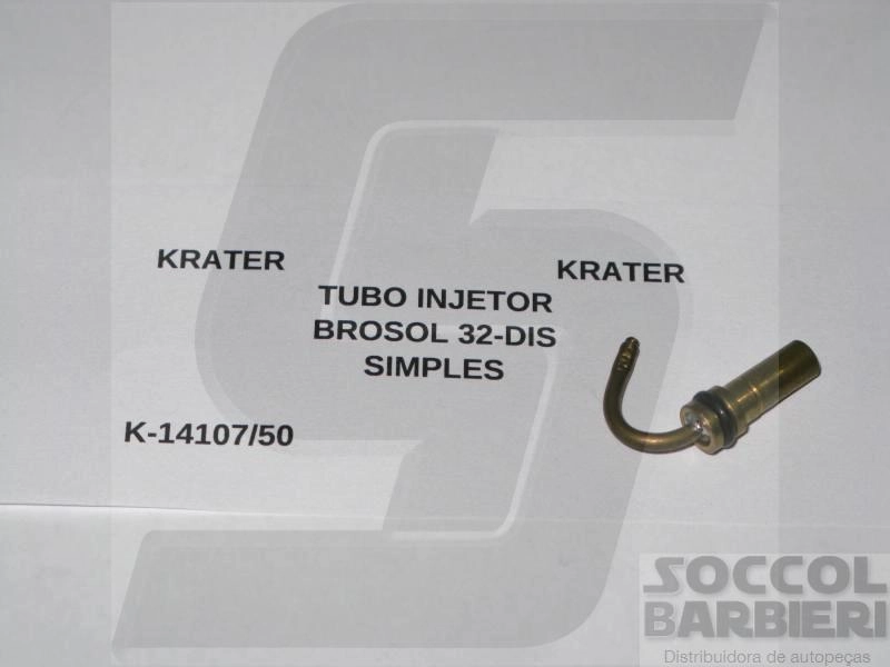 TUBO INJETOR 50 - FIAT 147 76/82  BROSOL SOLEX 32 DIS SIMPLES