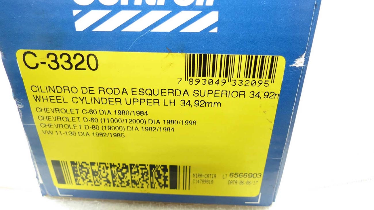 CILINDRO RODA FREIO DIANTEIRO LADO ESQUERDO SUPERIOR DIANTEIRA ESQUERDA GM A/C/D-60/80/11000/19000 VW 11.130 82/85 1-3/8