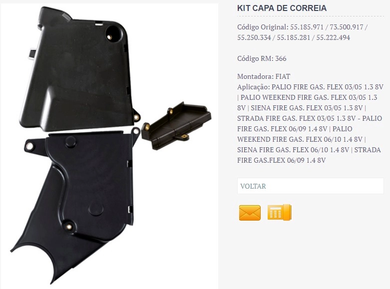 KIT CAPA CORREIA DENTADA FIAT PALIO/SIENA/STRADA 1.3/1.4 8V 06/10 - MOTOR FIRE