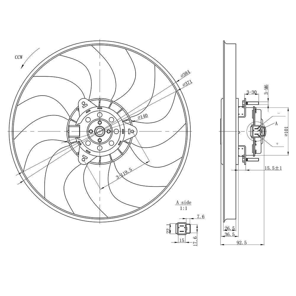 ELETROVENTILADOR FIAT DOBLO 1.3 02/06 - DOBLO 1.6 02/03 - DOBLO 1.8 04/09