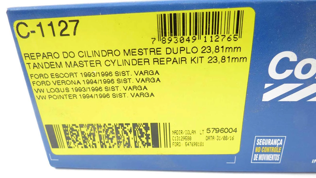 REPARO CILINDRO MESTRE DUPLO 23.81MM VW LOGUS/POINTER 93/96 15/16