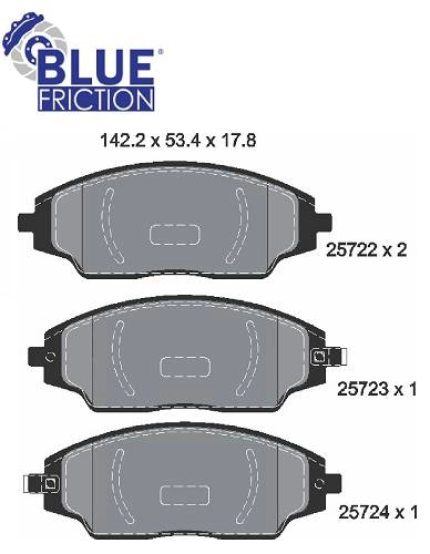 PASTILHA DE FREIO DIANTEIRA GM SONIC 1.6 12/ - COBALT 1.4/1.8 12/16 C/ABS - SPIN 2012/2016