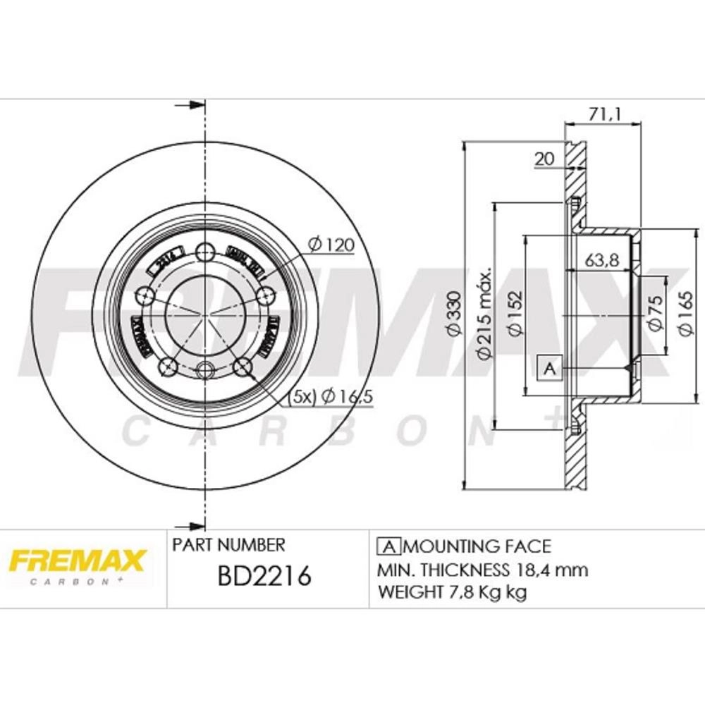 DISCO FREIO TRASEIRO VENTILADO 330MM BMW X3/X4 2.0/3.0 04/18