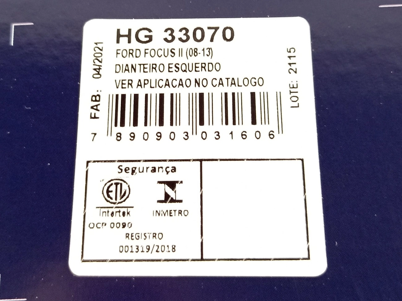 AMORTECEDOR DIANTEIRO ESQUERDO FORD FOCUS SEDAN 2008/2013 - HATCH/SEDAN
