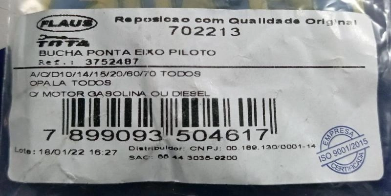 BUCHA EIXO PILOTO GM A/C/D-10/14/15 TODOS - D-20 - D-60/D-70 - OPALA - 15X28X19MM
