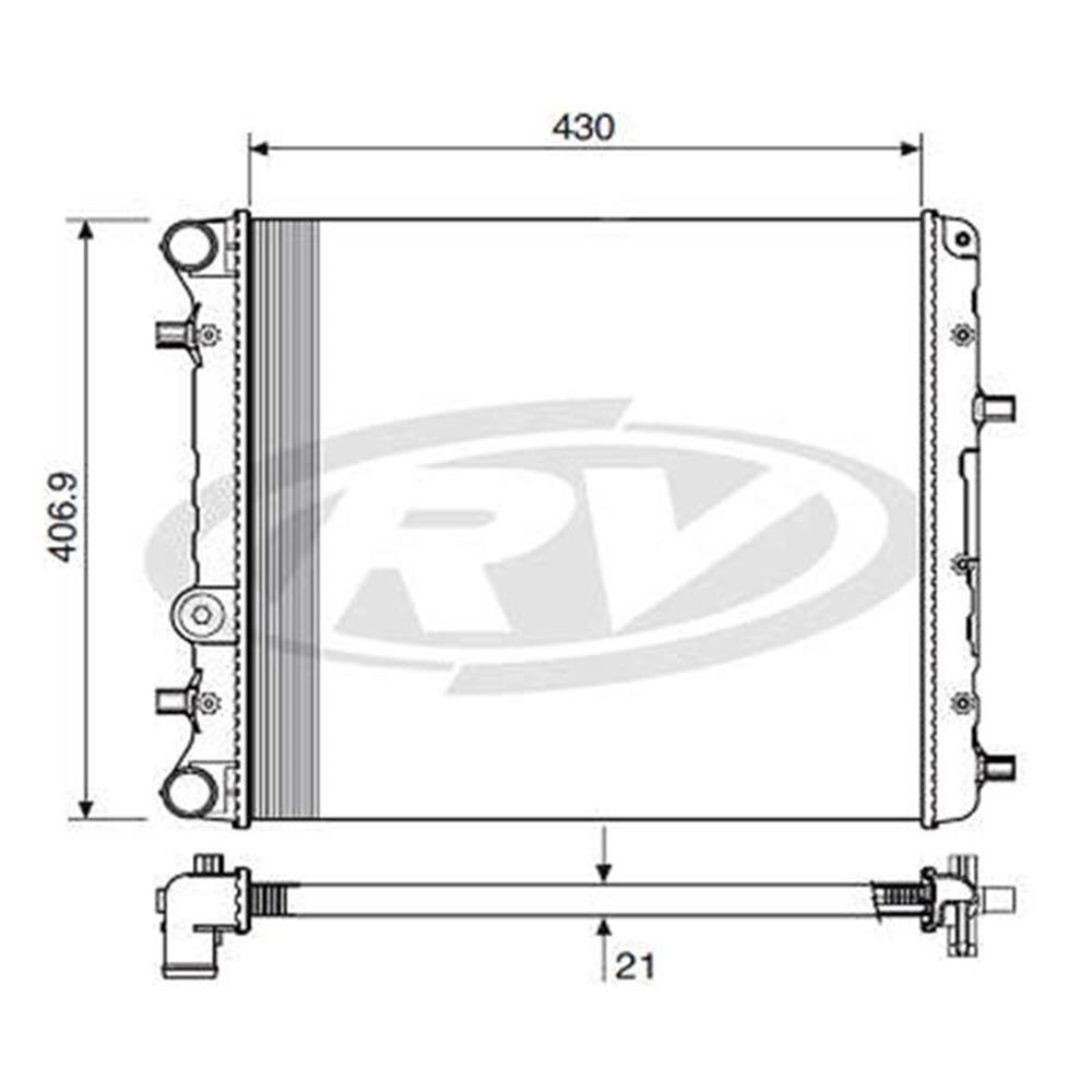 RADIADOR SEM AR CONDICIONADO VW NOVO GOL/VOYAGE 08/ - NOVA SAVEIRO 10/ - FOX/POLO 1.0/1.6 06/ - A/M