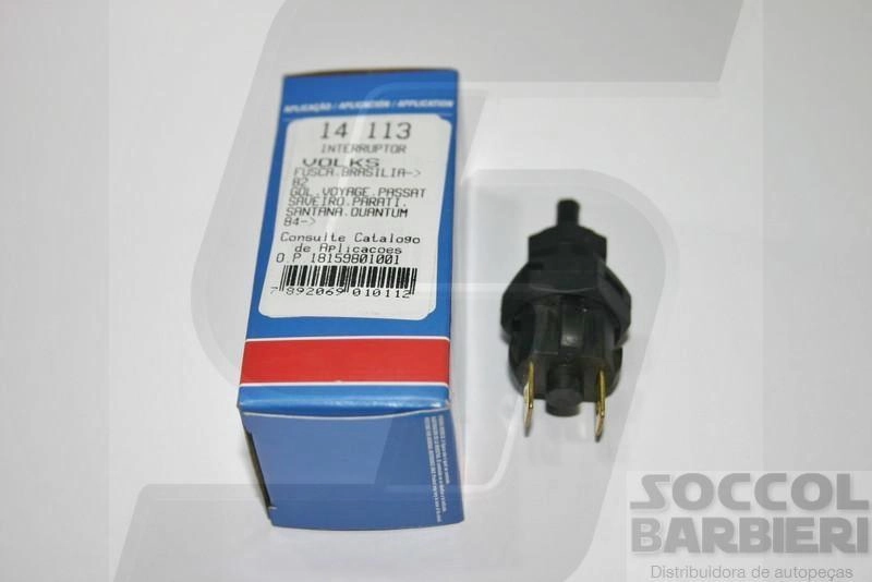 INTERRUPTOR FREIO VW FUSCA/BRASILIA/PASSAT/GOL/VOYAGE/SANTANA - P/PEDAL TODOS