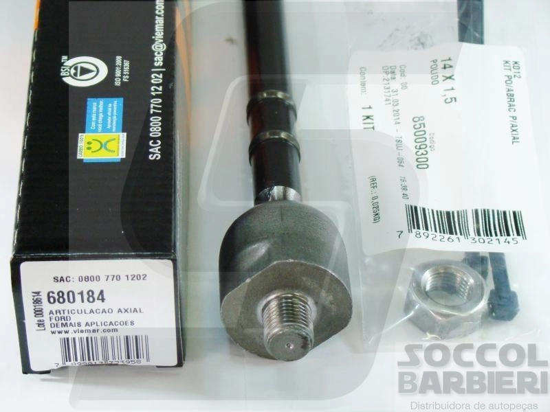 ARTICULAÇÃO/BARRA AXIAL DIREÇÃO DIREITA/ESQUERDA M14X1,5 FORD NOVO FIESTA 03/ DH ECOSPORT 4X2 KA 08/13 DH/DM