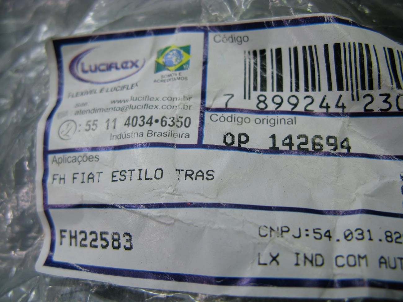FLEXIVEL FREIO FIAT STILO 2004/ - TRASEIRO