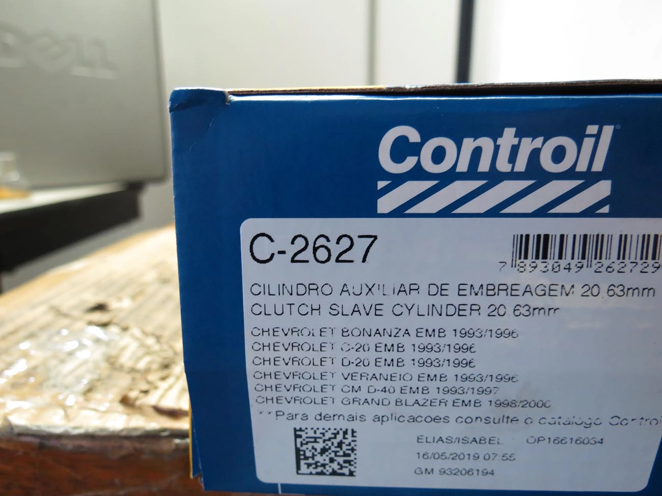 CILINDRO AUXILIAR EMBREAGEM GM A/C/D-20/40/BONANZA/VERANEIO 93/97 SILVERADO/GRAND BLAZER JACTO