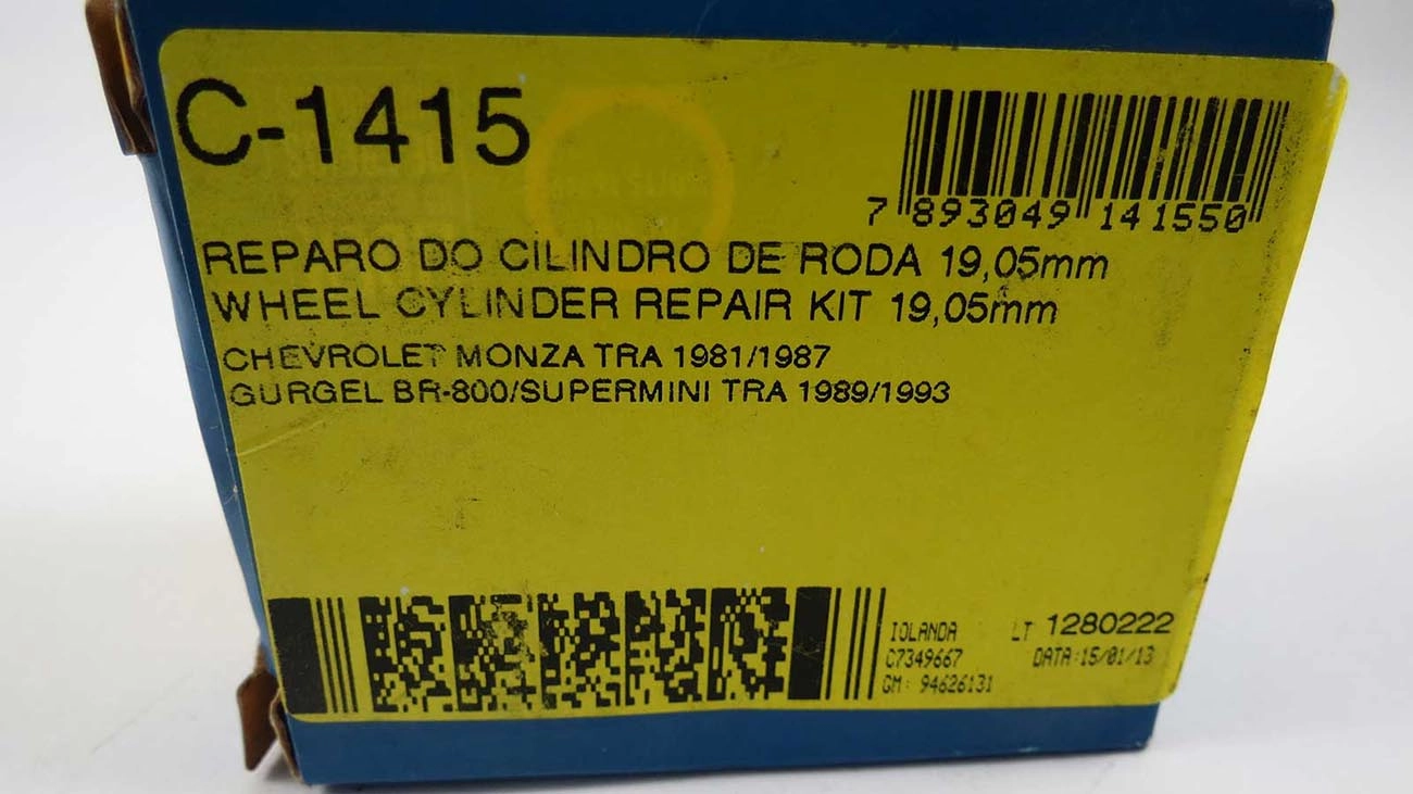 REPARO CILINDRO RODA 19.05MM GM MONZA 1981/1987 GURGEL BR 800 1989/1993 SUPERMINI
