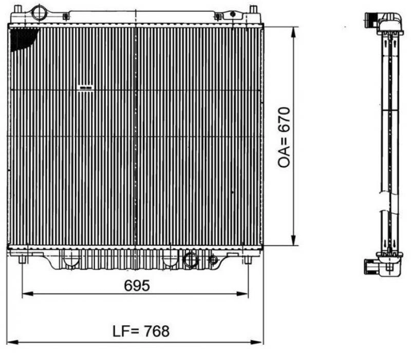 RADIADOR FORD F-250/350/4000 1999/2011 - MOTOR CUMMINS/MWM - COM OU SEM AR CONDICIONADO - MANUAL