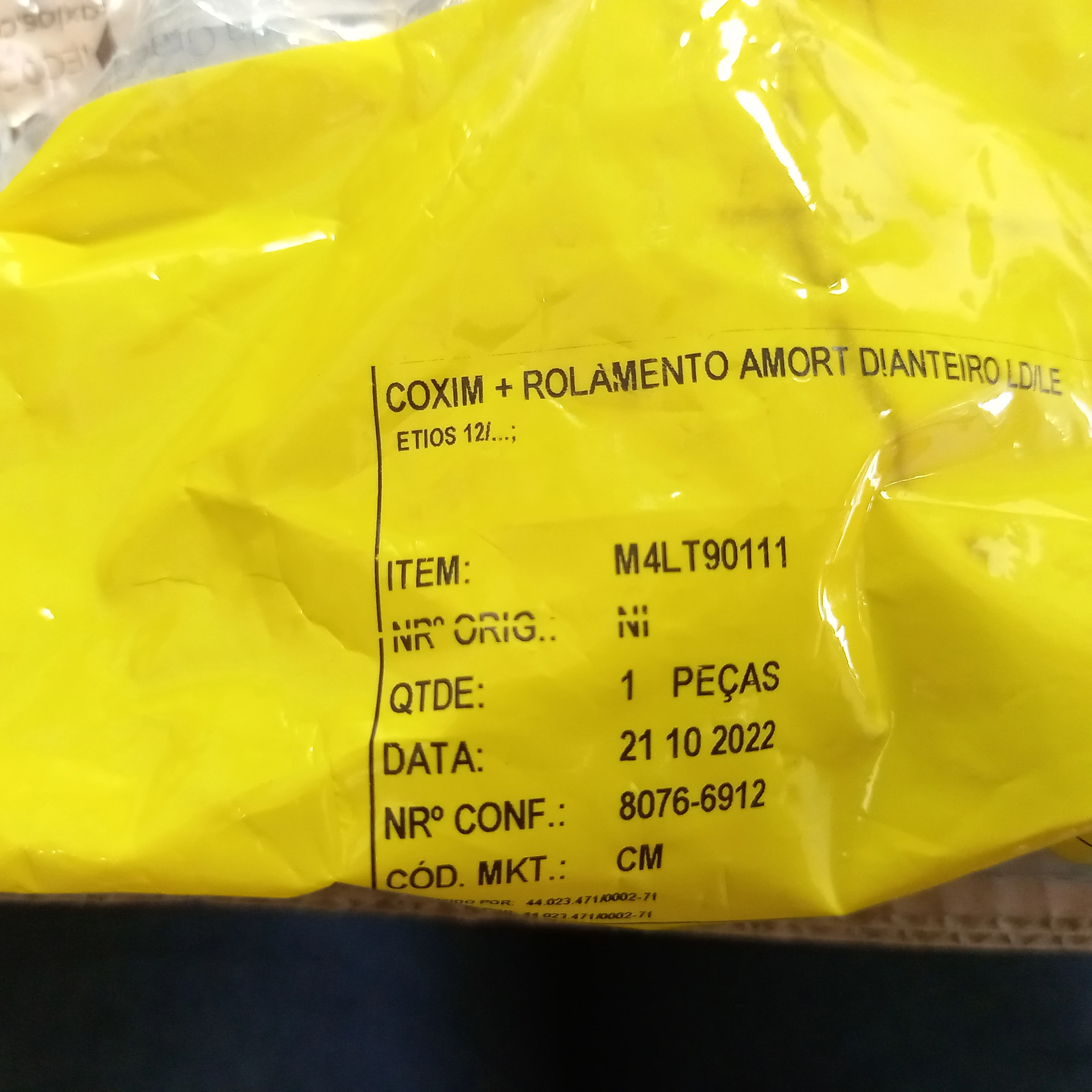 COXIM AMORTECEDOR DIANTEIRO COM ROLAMENTO TOYOTA ETIOS 2012/ - YARIS 2018/ - LD/LE