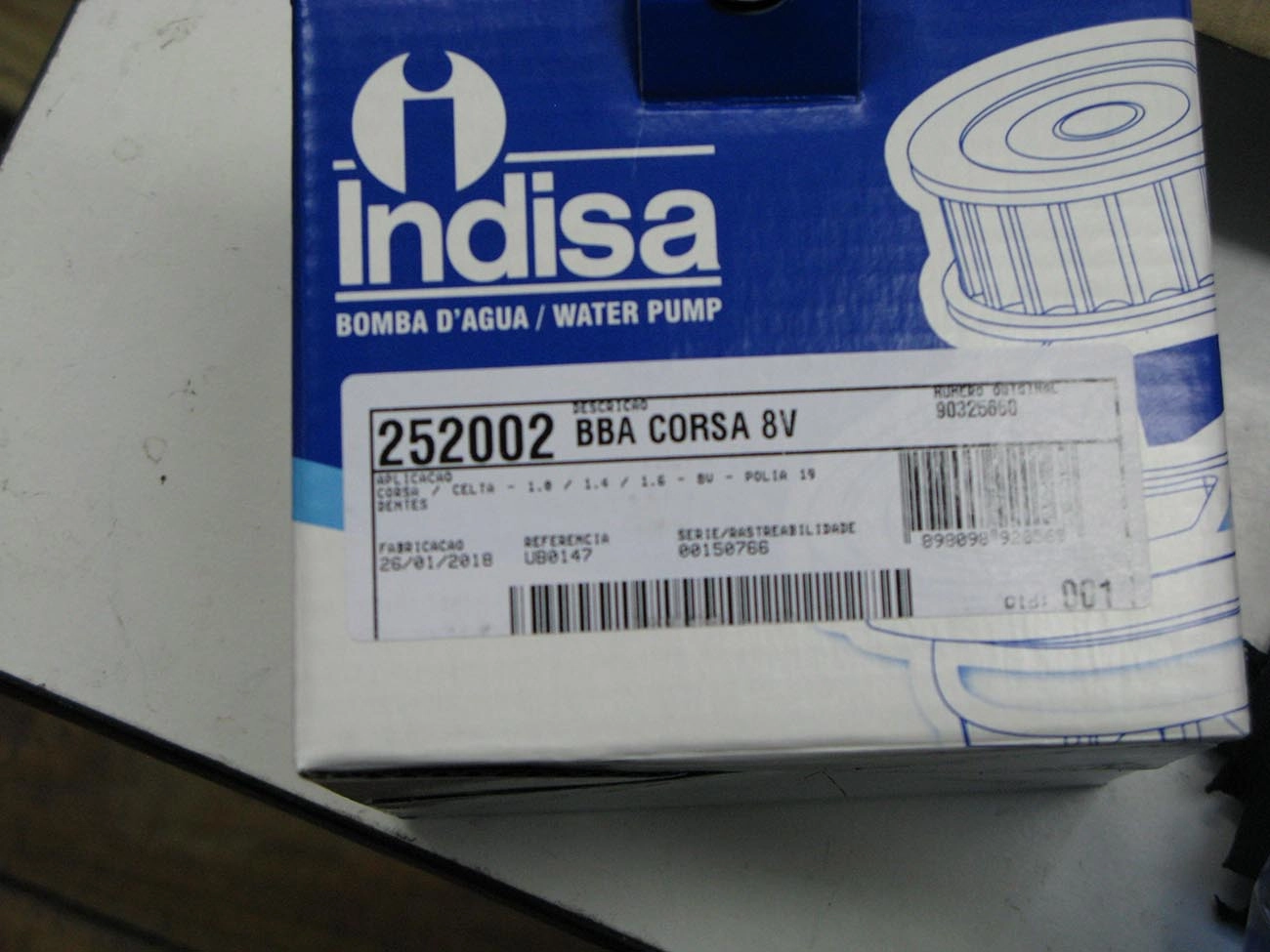 BOMBA AGUA GM CORSA 1.0/1.4 8V 94/01 - CORSA 1.6 8V 94/ TODOS - CELTA 1.0 8V 2002/2003